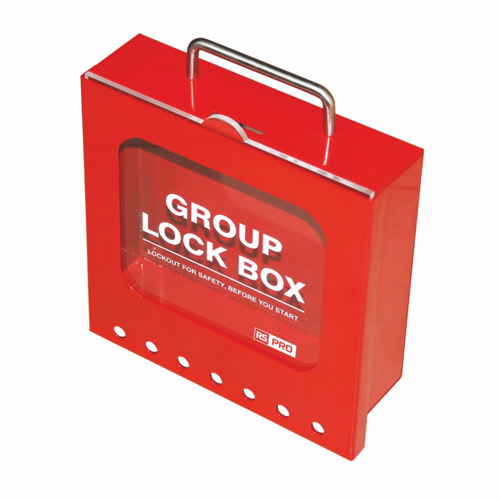 RS PRO Red 7-Lock Steel Group Lock Box