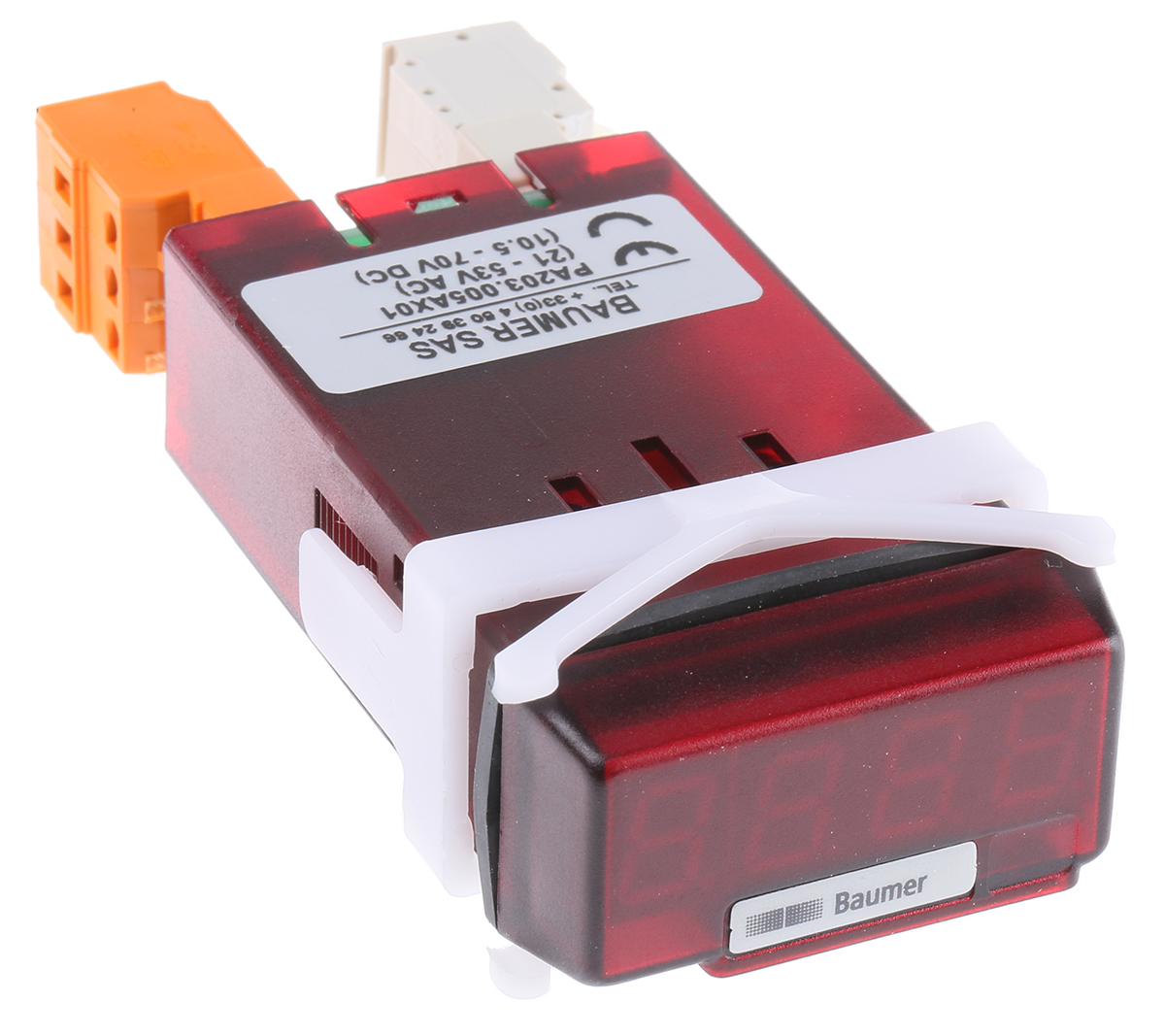 Baumer PA203 LED Digital Panel Multi-Function Meter for Current, Voltage, 45mm x 22.5mm