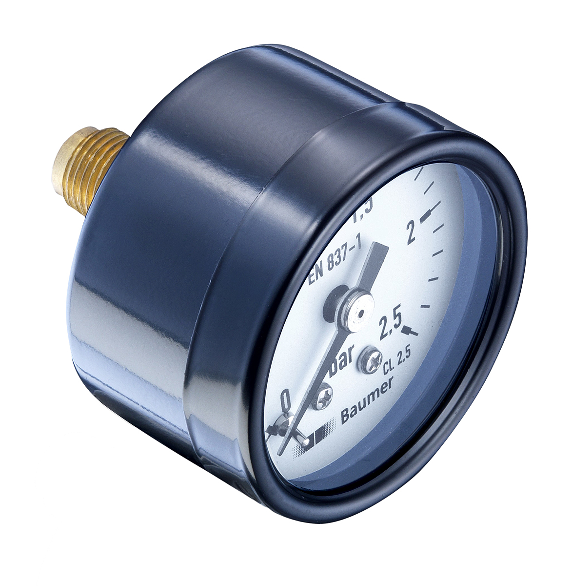 Bourdon Analogue Pressure Gauge 16bar Back Entry 40mm Outside Diameter, UKAS