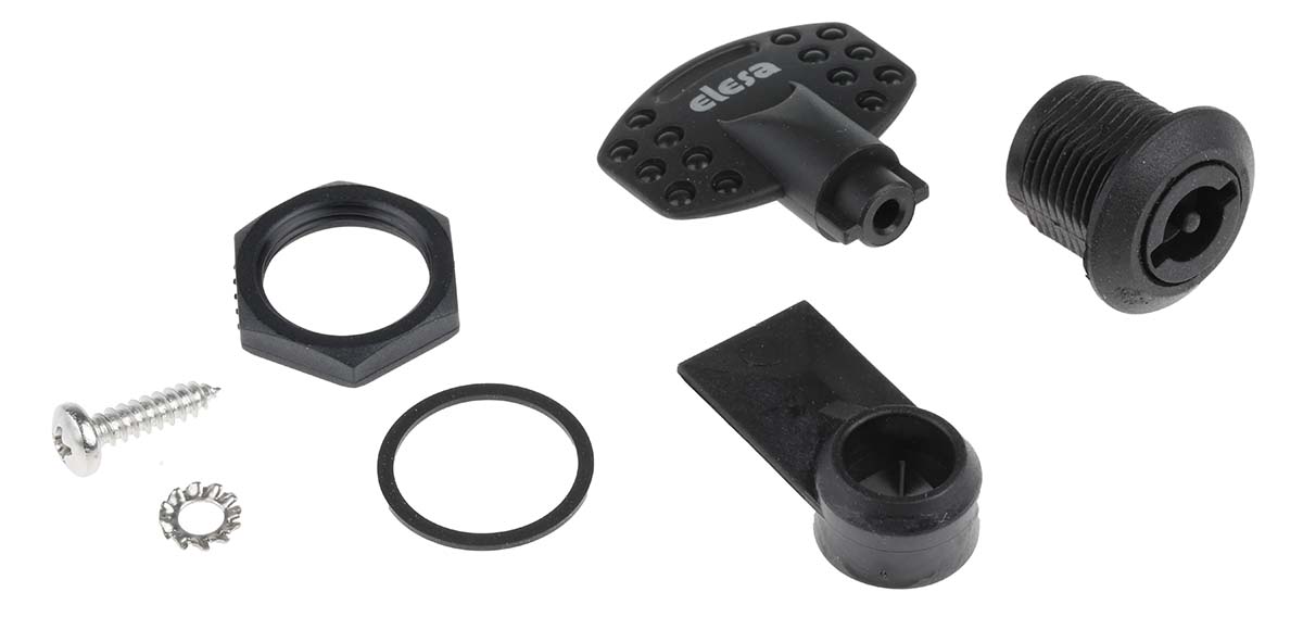 Elesa Black Polyamide Locking Latch, 20mm Panel-to-Tongue, Key Unlock