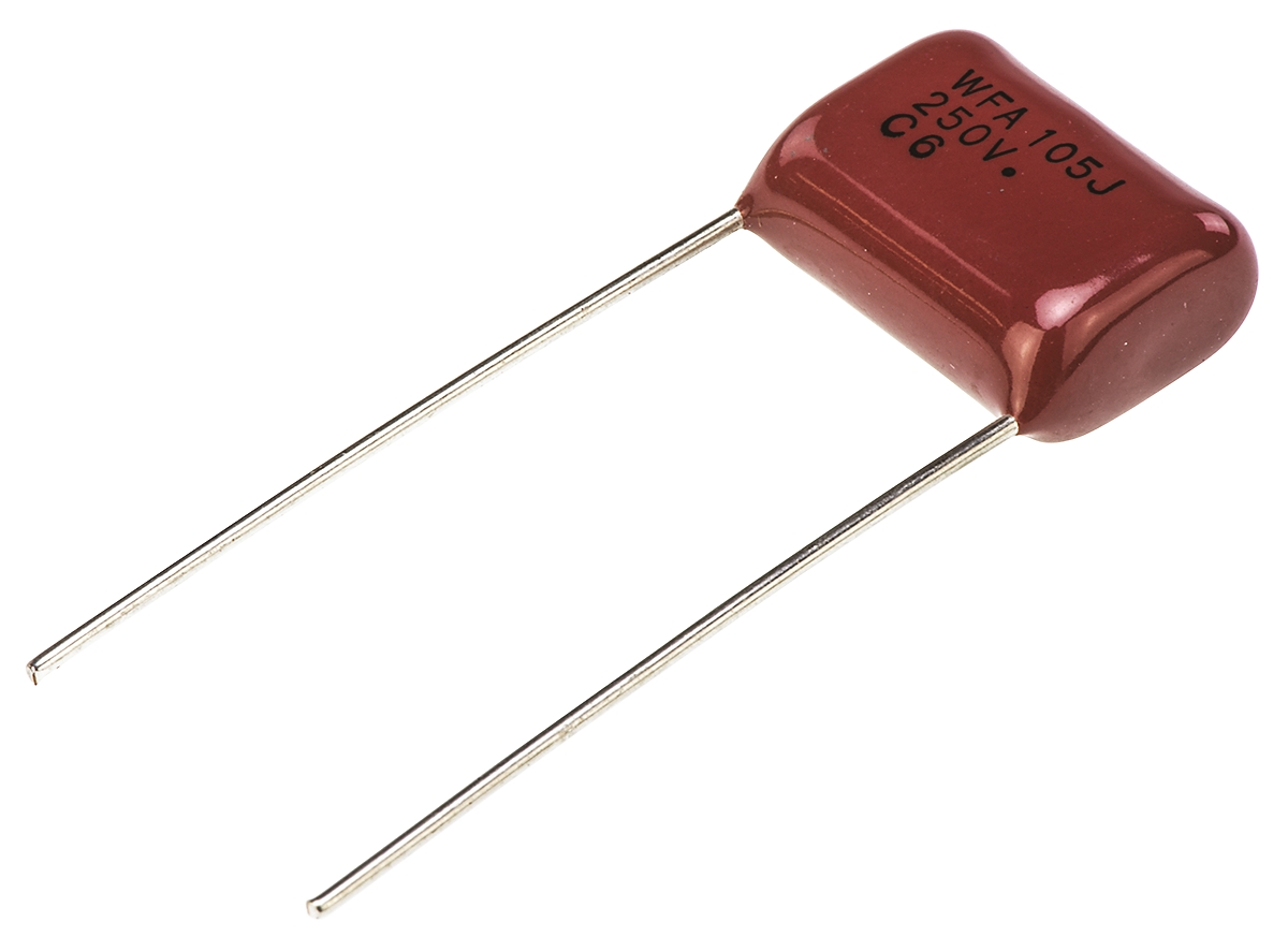 Panasonic ECWF(A) Polypropylene Film Capacitor, 250V dc, ±5%, 1μF, Through Hole