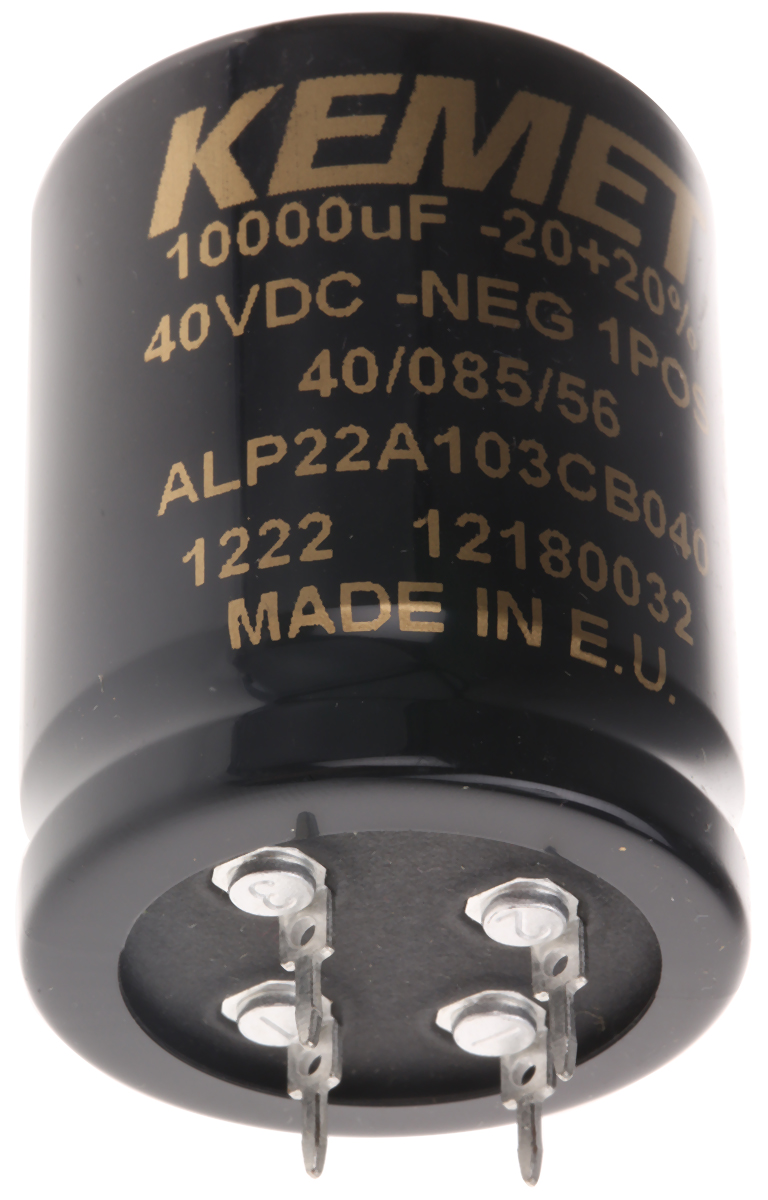 KEMET 10000μF Aluminium Electrolytic Capacitor 40V dc, PCB Mount - ALP22A103CB040