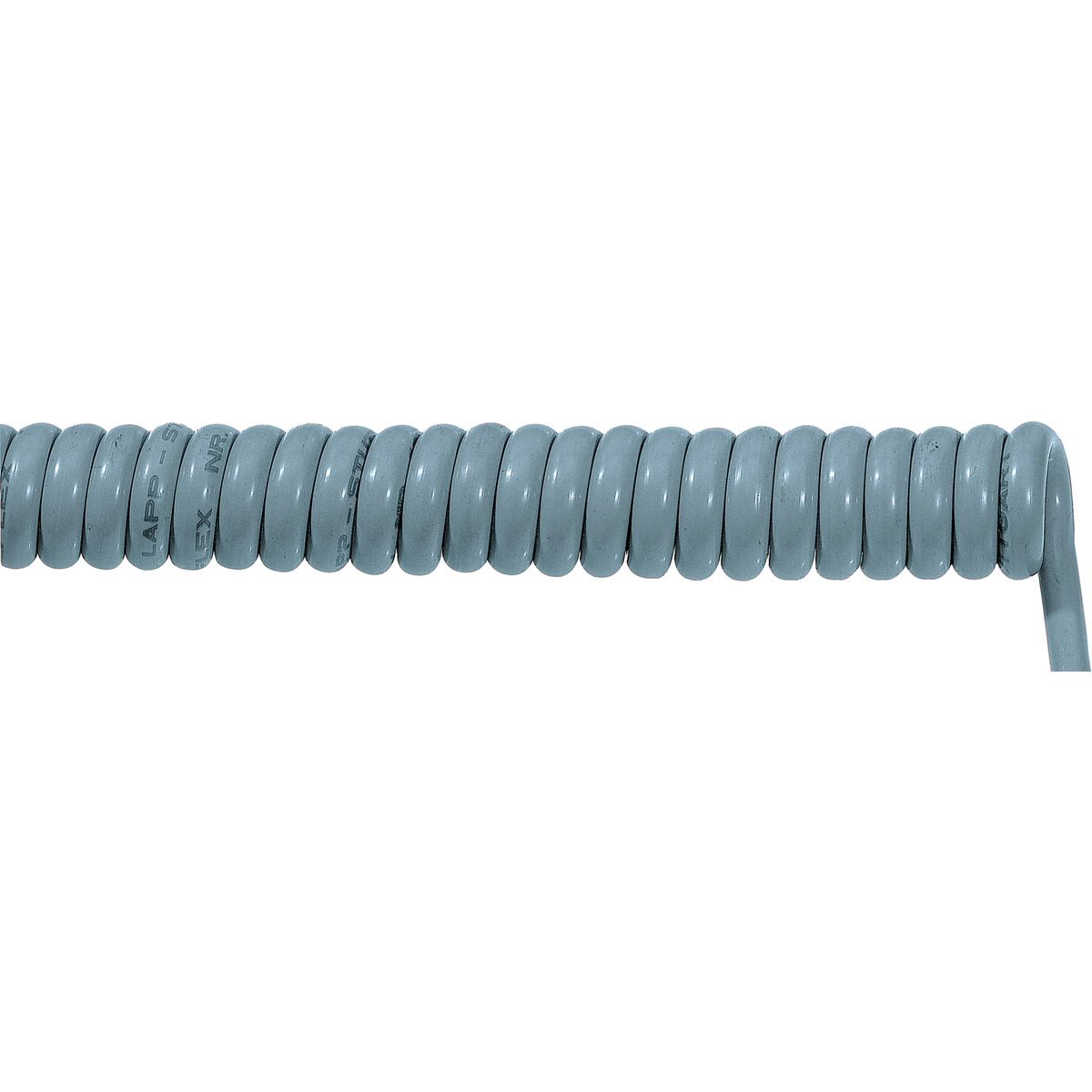 Lapp Spiral Cable 0.75 mm² 5 Core Power Cable, Silver Grey Polyurethane PUR, 1500 → 4500mm