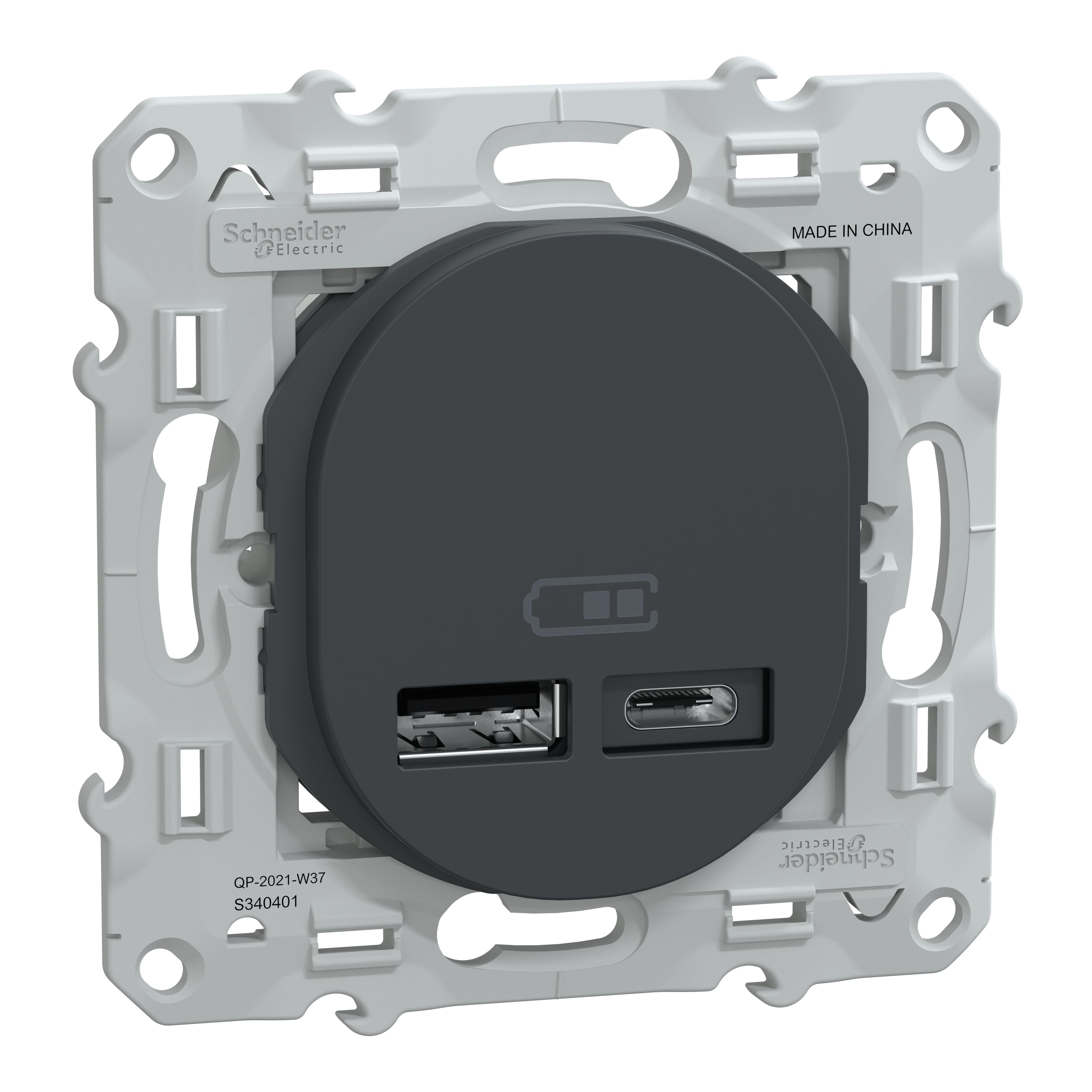 Schneider Electric Anthracite, 1 Gang, Ovalis C Series