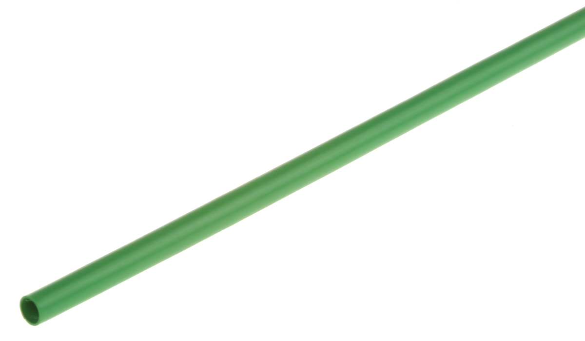 TE Connectivity Heat Shrink Tubing, Green 2.4mm Sleeve Dia. x 1.2m Length 2:1 Ratio, RNF-100 Series