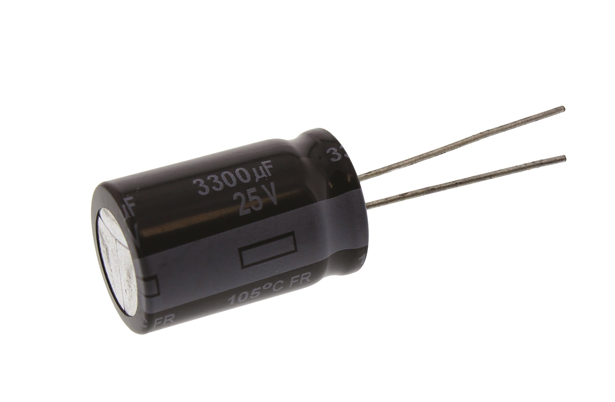 Panasonic 3300μF Aluminium Electrolytic Capacitor 25V dc, Radial, Through Hole - EEUFR1E332