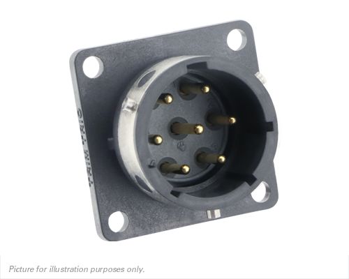 Souriau Sunbank by Eaton, UTGX 7 Way Flange Mount Circular Connector Plug, Pin Contacts,Shell Size 14, Bayonet,