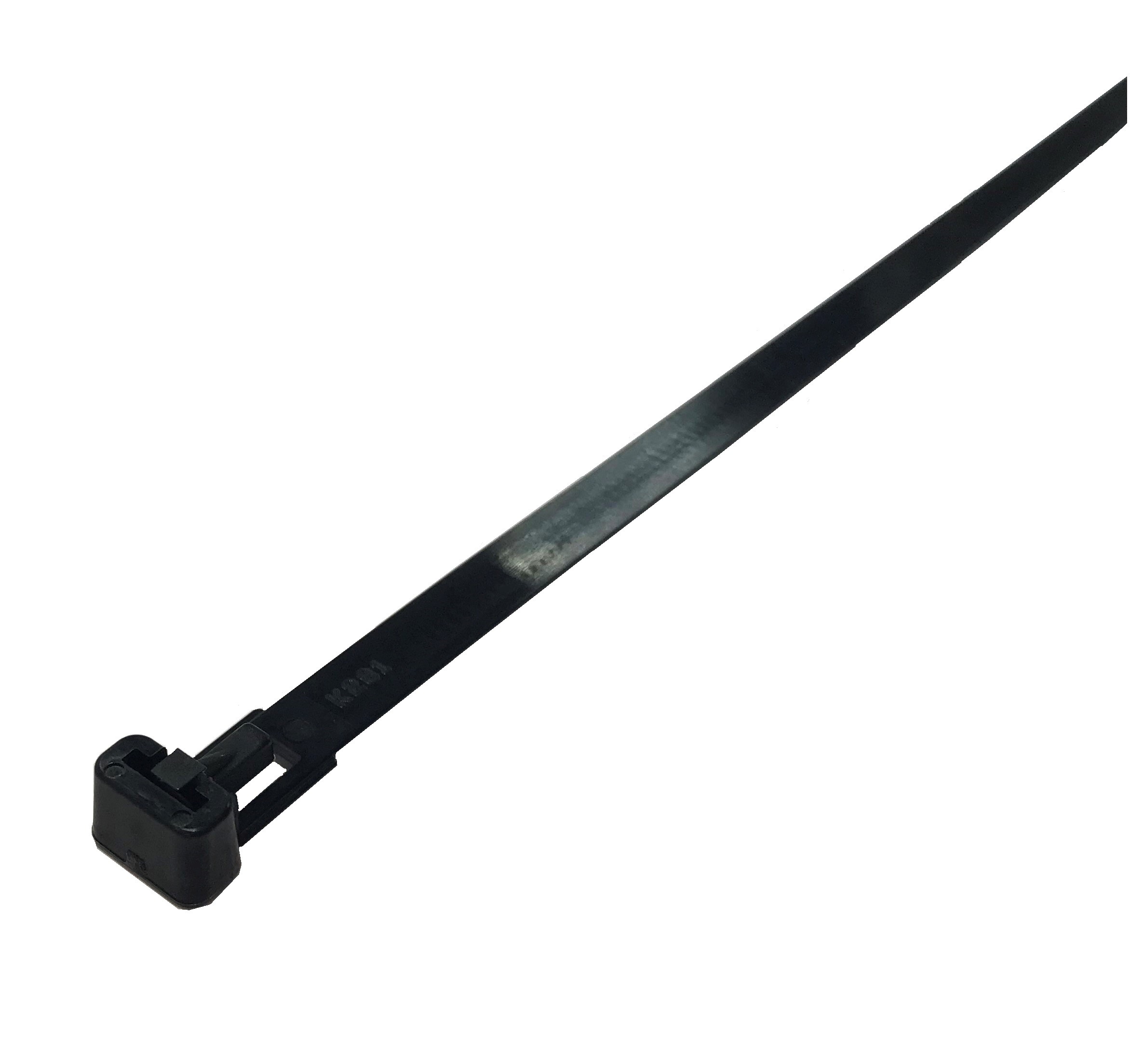 RS PRO Cable Tie, Releasable, 250mm x 7.6 mm, Black Nylon, Pk-250