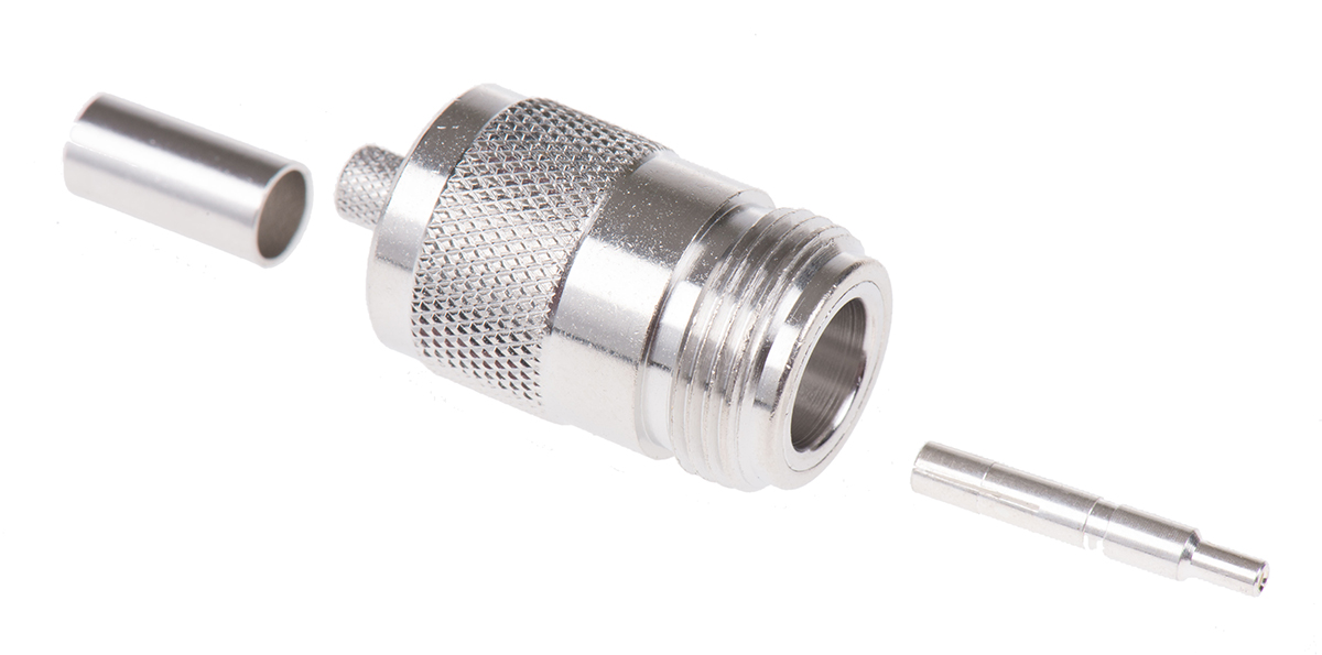 Telegartner, Jack Cable Mount N Connector, 50Ω, Crimp Termination, Straight Body