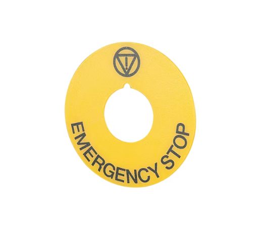 EAO Legend Plate for Use with Push Button, Emergency Stop