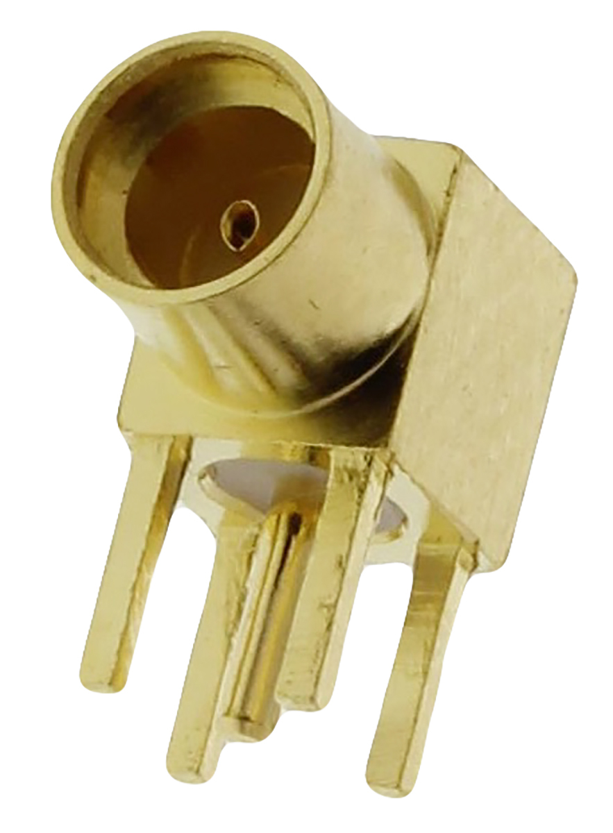 Amphenol RF, Jack Through Hole MMCX Connector, 50Ω, Solder Termination, Right Angle Body