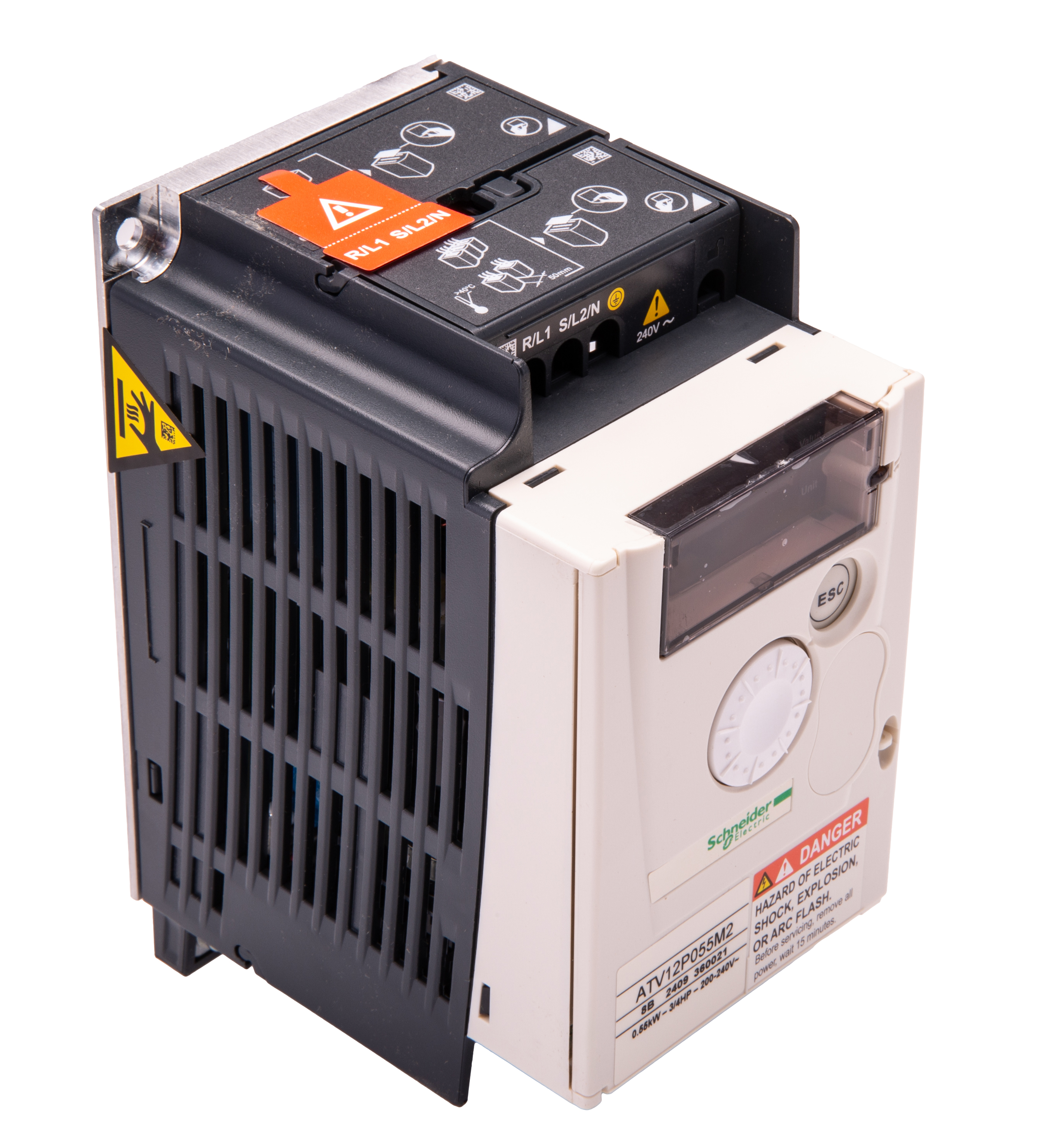 Schneider Electric Inverter Drive, 0.55 kW, 1 Phase, 230 V ac, 8 A, ATV 12 Series