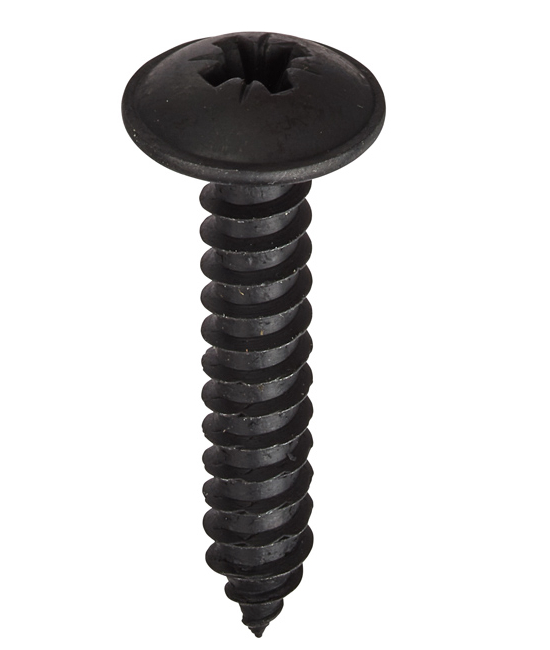 RS PRO Black Oxide Steel Flanged Head Self Tapping Screw, N°6 x 9.5mm Long