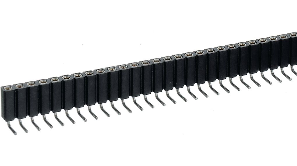 Preci-Dip 801 Series Right Angle Through Hole PCB Header, 36 Contact(s), 2.54 mm Pitch, 1 Row, Unshrouded