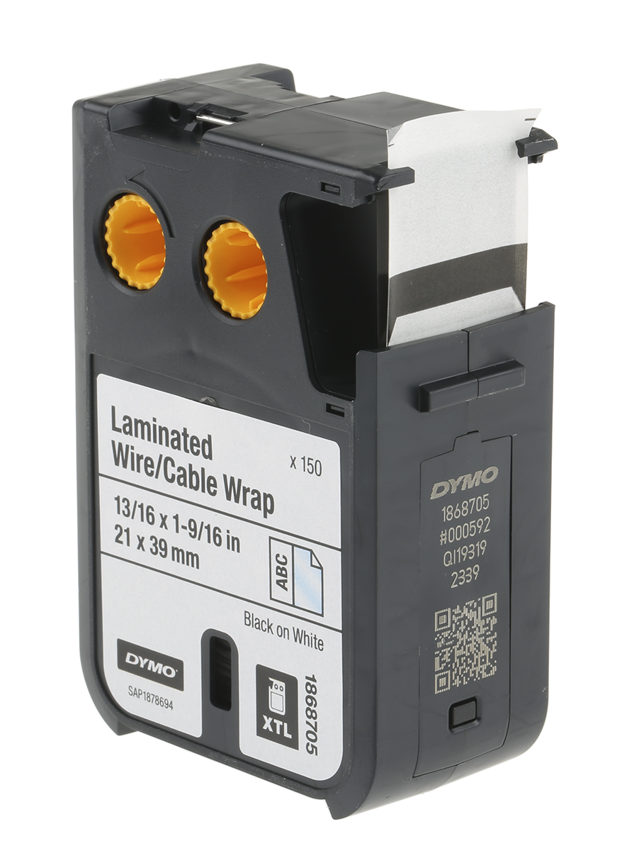 Dymo XTL Black on White Label Printer Tape, 21 mm Width