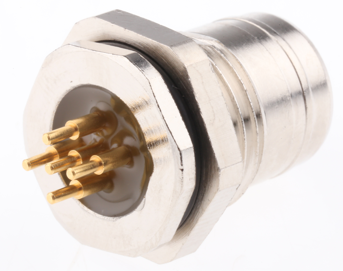 Brad from Molex Circular Connector, 5 Contacts, Panel, M12 Connector, Socket, Female, IP69K, Ultra-Lock Series