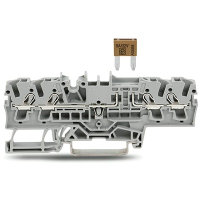 WAGO 2002-1881 TOPJOB S Series Grey, 2.5mm², 1-Level, Push In Termination, Fused, CSA