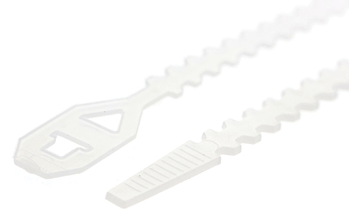 Essentra Cable Tie, Releasable, 150mm x 6.4 mm, Natural PP, Pk-100