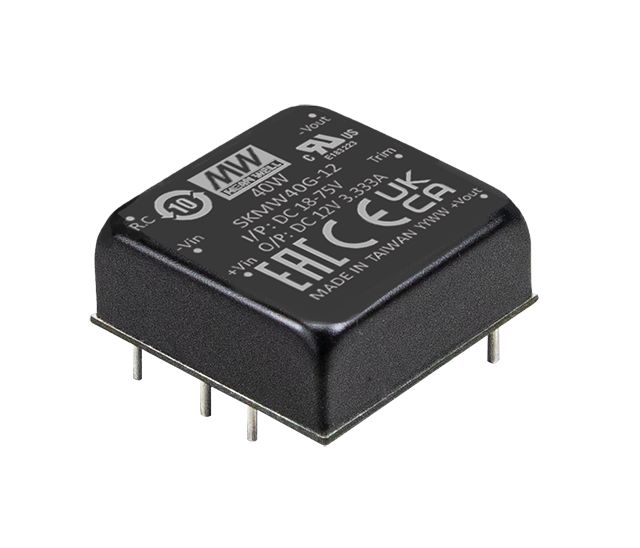 MEAN WELL SKMW40 DC-DC Converter, 12V dc/ 0 → 3333mA Output, 9 → 36 V dc Input, 40W, Surface Mount, +80°C