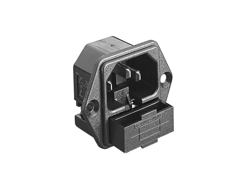Bulgin Snap-In IEC Connector Male, 10A, 250 V, Fuse Size 5 x 20mm
