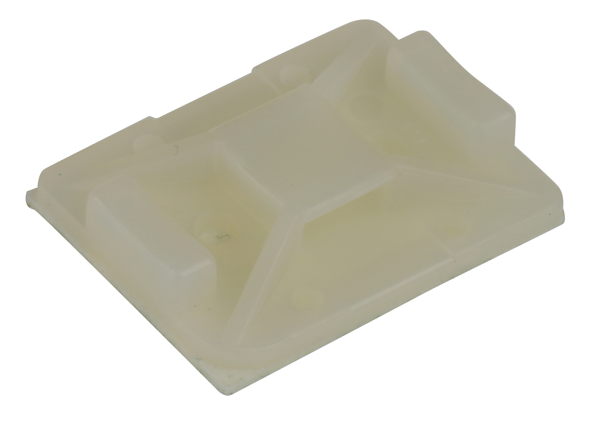 HellermannTyton Self Adhesive Natural Cable Tie Mount 25 mm x 32mm, 8mm Max. Cable Tie Width