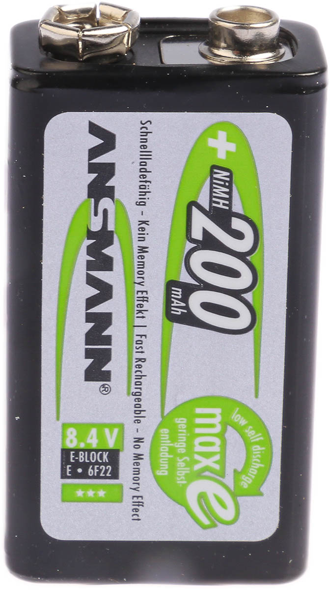 Ansmann 200mAh NiMH 9V Rechargeable Battery