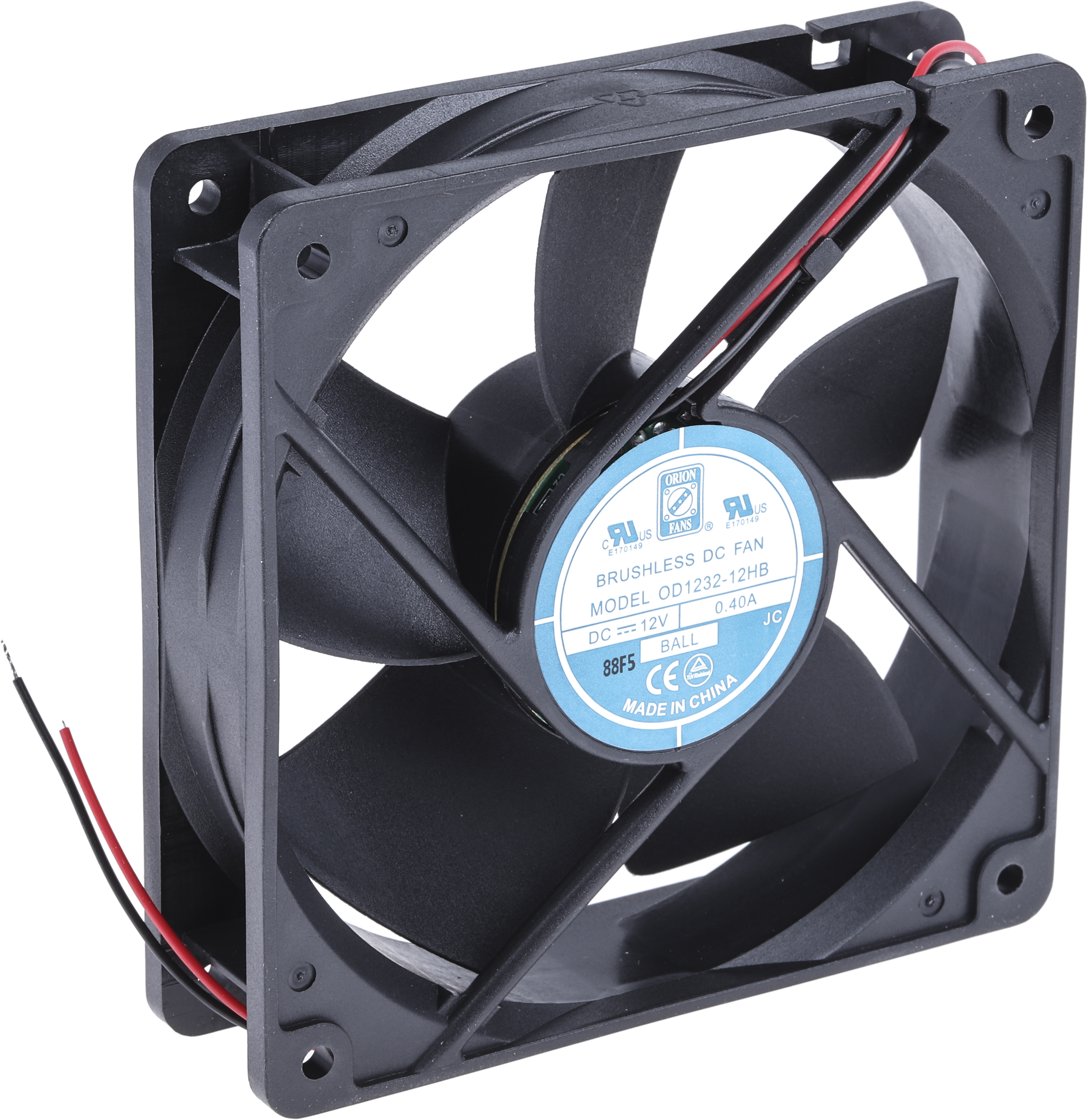 RS PRO Axial Fan, 12 V dc, DC Operation, 203.9m³/h, 1.44W, 600mA Max, 120 x 120 x 32mm
