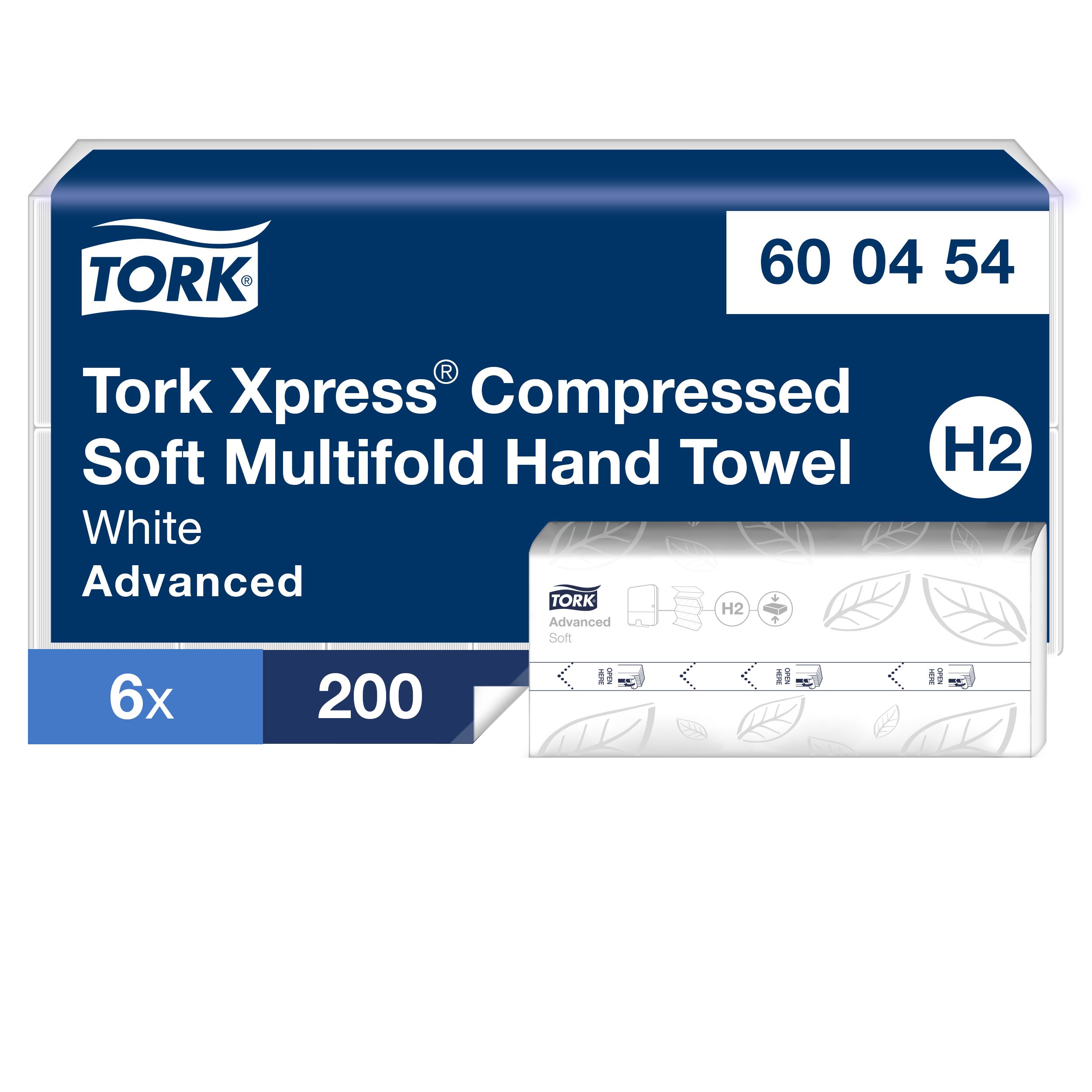 Tork Multifold White Paper Towel, 322 x 212mm, 2-Ply, 6 x 200 Sheets Sheets