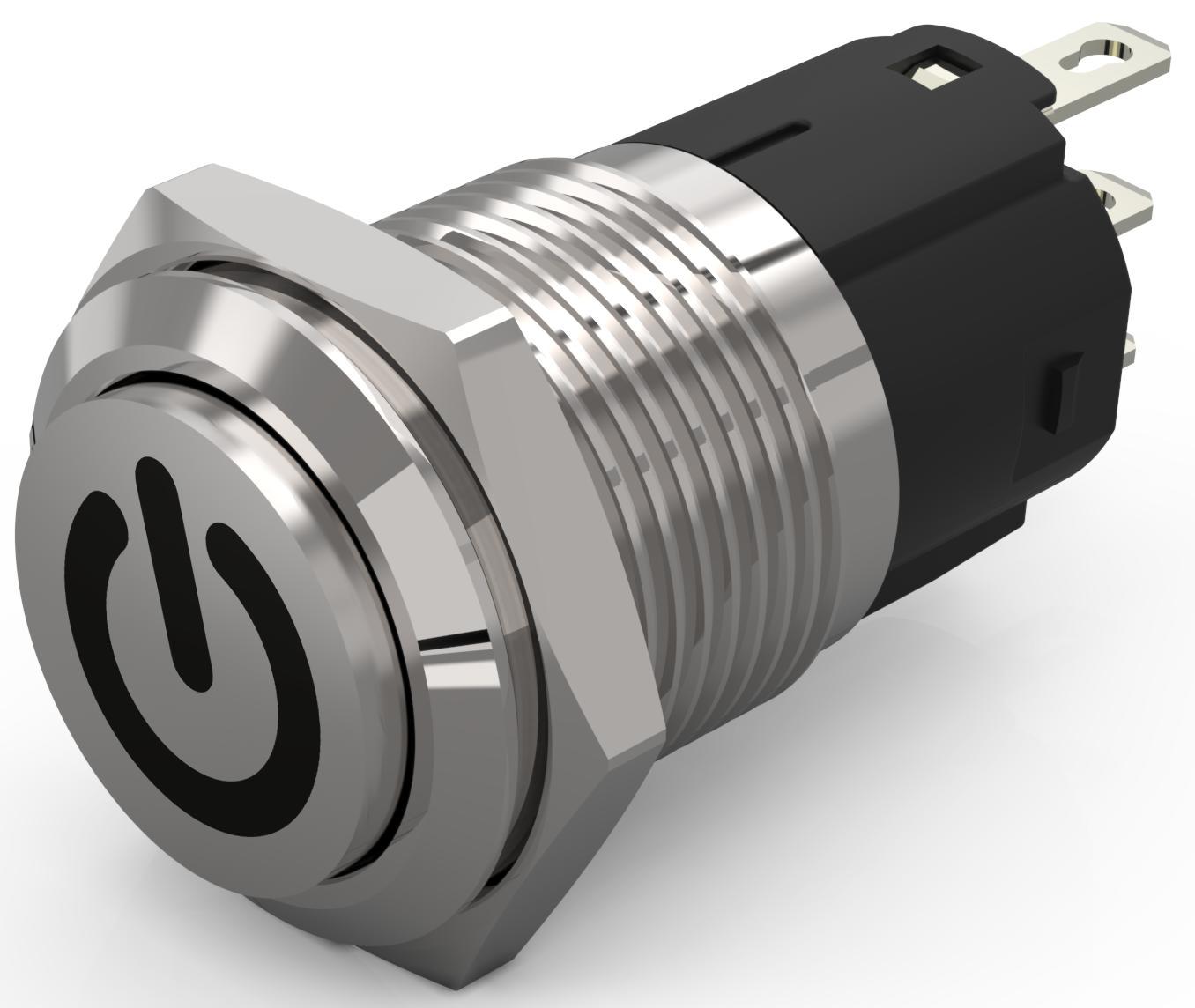 EAO 82 Series Push Button Switch, Momentary, Panel Mount, 16mm Cutout, SPDT, 240V, IP65, IP67