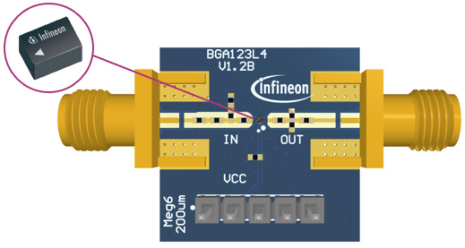 Infineon Small Footprint Ultra Low Current Low Noise Amplifier for Global Navigation Sattelite System Diode Low Noise