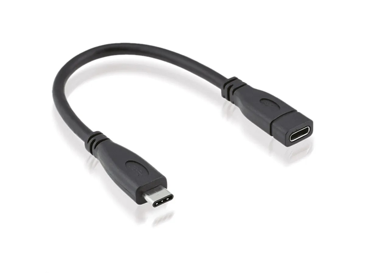 Roline USB 3.2, Male USB C to Female USB C, 150mm