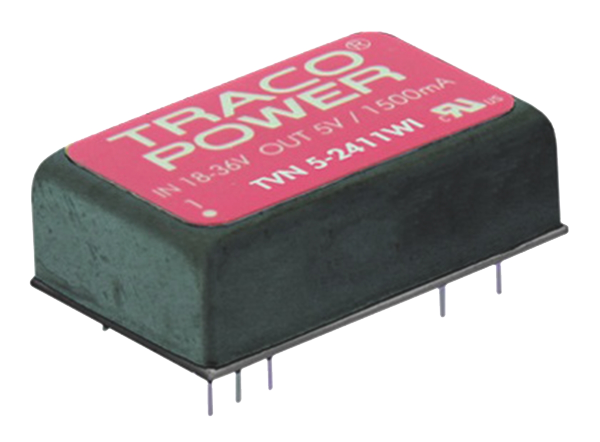 TRACOPOWER TVN 5WI DC-DC Converter, ±5V dc/ ±500mA Output, 9 → 36 V dc Input, 5W, Through Hole, +85°C Max Temp