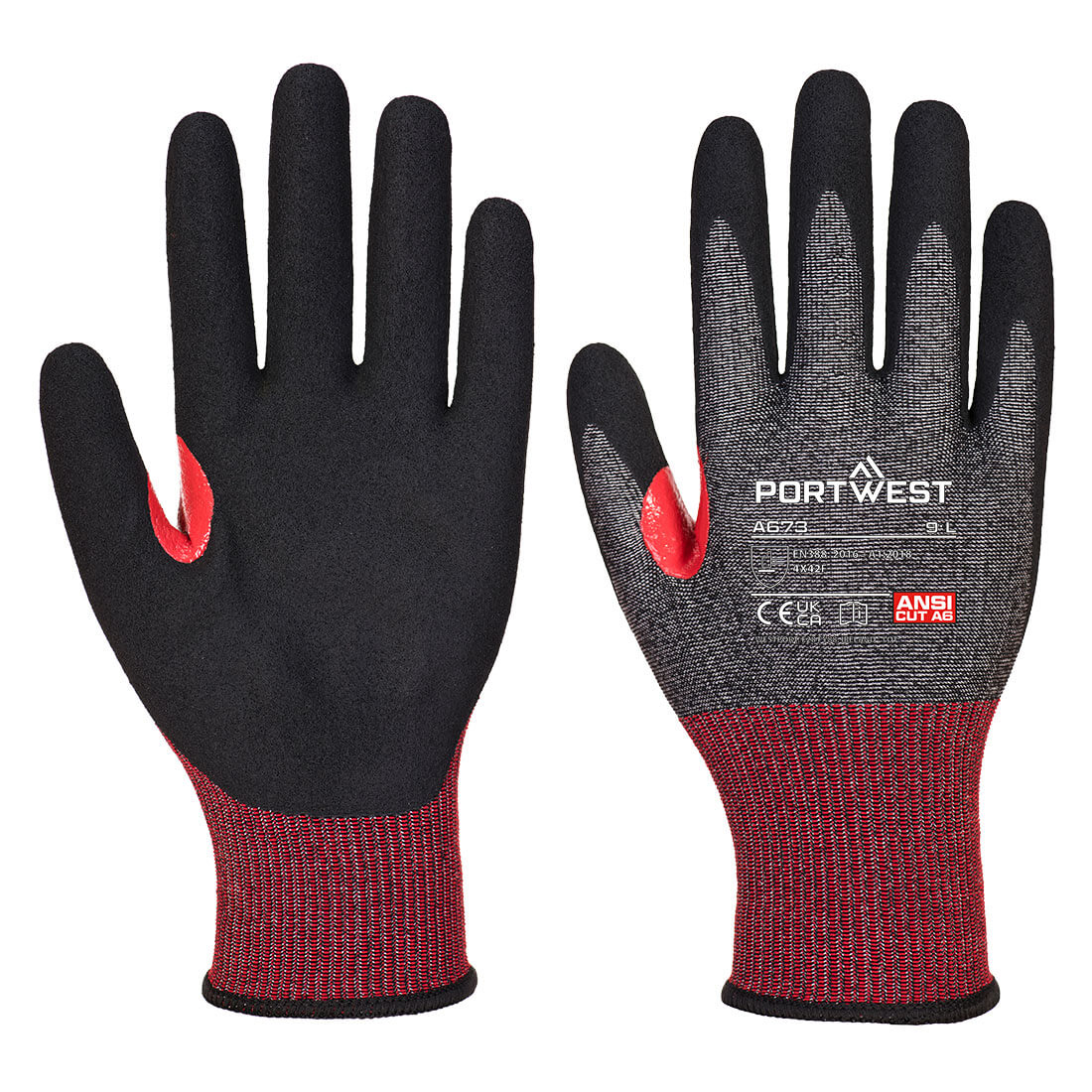 Portwest Black High Performance Polyethylene, Nitrile Foam, Steel Fibre, Nylon Glove 50 mm