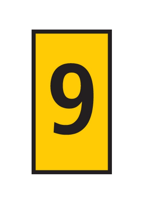 HellermannTyton WIC Snap On Clip On Cable Marker, Yellow, Pre-printed "9", 2.8 → 3.8mm Cable, for Cables and