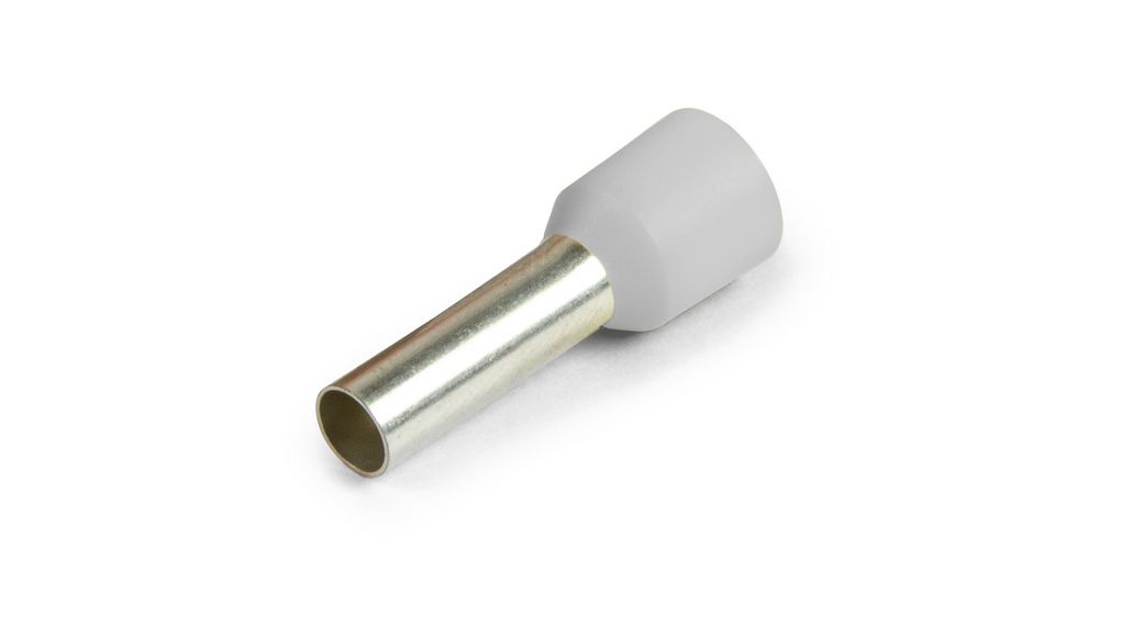 Vogt Insulated Bootlace Ferrule, 8mm Pin Length, 12mm Pin Diameter, White