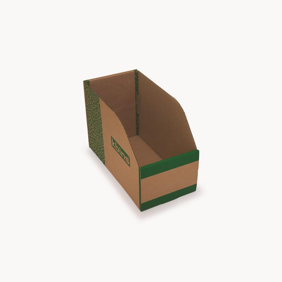 Kbins Cardboard Recycle Bin, 300mm x 150mm x 200mm, Green, White