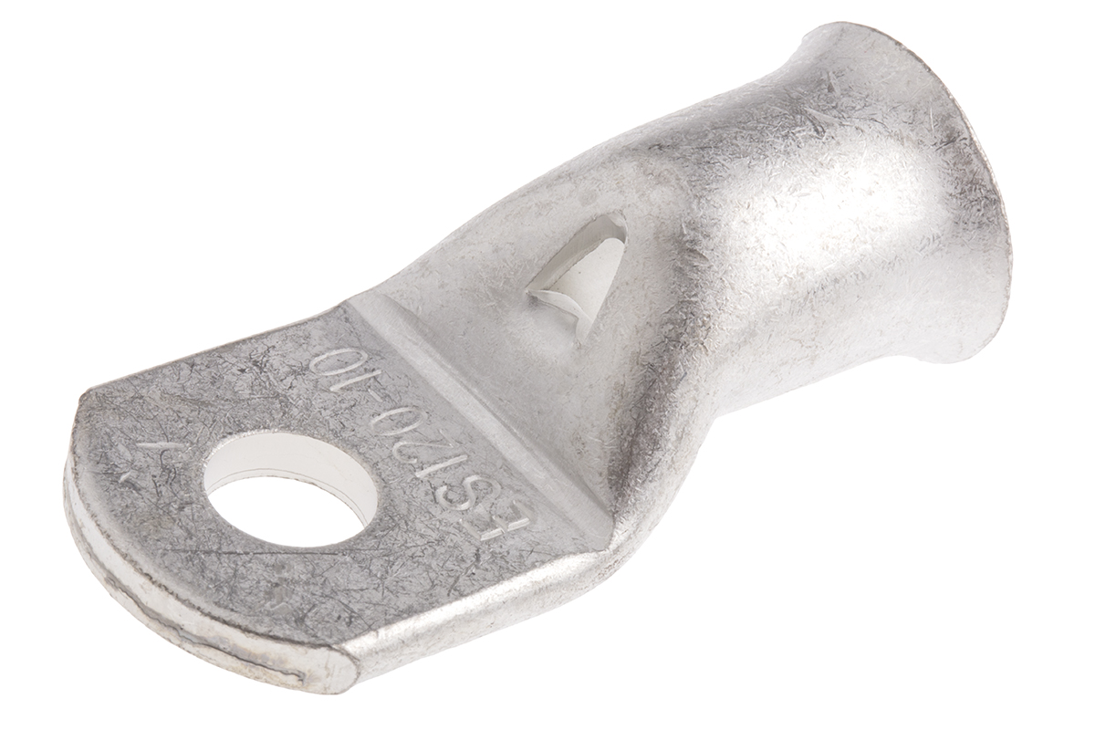 RS PRO Uninsulated Ring Terminal, 10mm Stud Size, 120mm² to 120mm² Wire Size, Natural