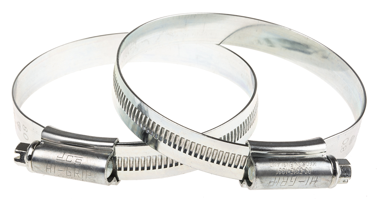 HI-GRIP Steel Slotted Hex Worm Drive, 13mm Band Width, 60 → 80mm ID