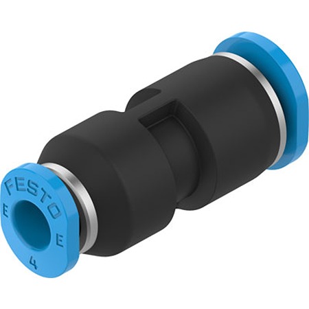 Festo NPQE-D Series Push-in Fitting, Push In 6 mm to Push In 4 mm, Tube-to-Tube Connection Style, NPQE-D-Q6-Q4-F1A-P10