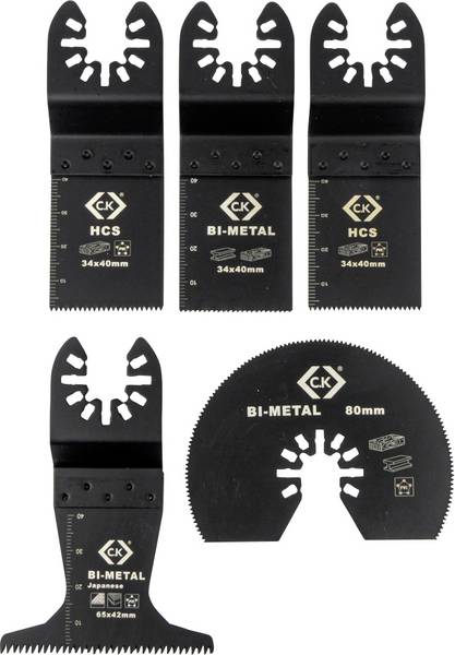 CK 5-Piece Multitool Blade Set for use with BLACK&amp;DECKER, Bosch Multi X, CHICAGO Multi Tool, CRAFTSMAN Multi Tool,