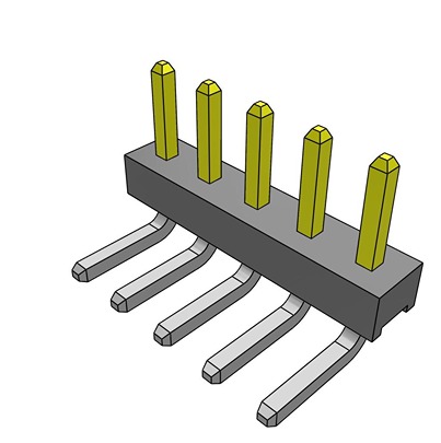 Samtec TMM Series Right Angle Through Hole PCB Header, 50 Contact(s), 2 mm Pitch, 1 Row, Unshrouded