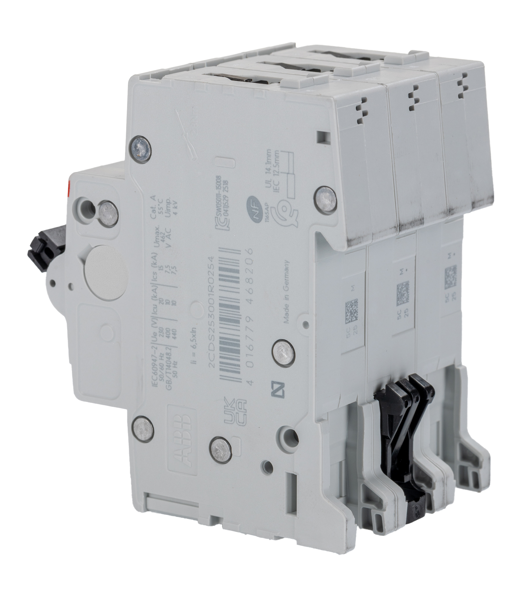 ABB System Pro M Compact S200 MCB, 3P, 25A Curve C, 400V AC, 10 kA Breaking Capacity