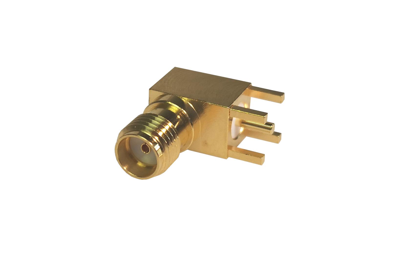 Huber+Suhner, Jack Through Hole SMA Connector, Solder Termination, Right Angle Body
