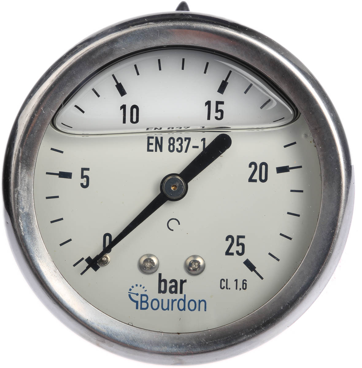 Bourdon Analogue Pressure Gauge 25bar Back Entry 63mm Outside Diameter