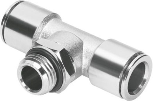 Festo Tee Threaded Adaptor, Push In 6 mm to Push In 6 mm, Threaded-to-Tube Connection Style, 558739