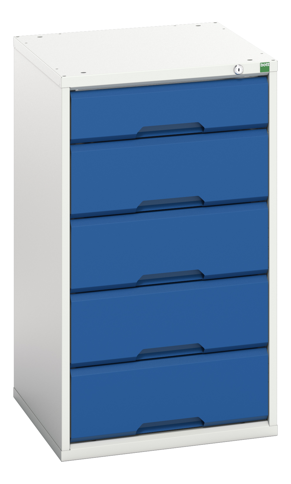 Bott 5 Drawer Storage Unit, Steel, 900mm x 525mm x 550mm, Blue, Grey