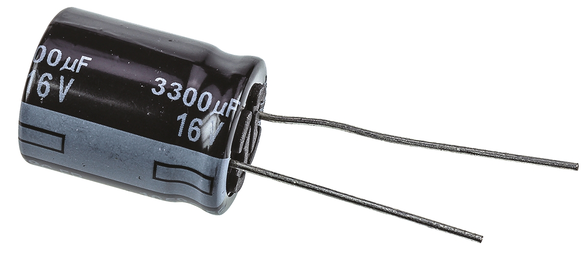 Panasonic 3300μF Aluminium Electrolytic Capacitor 16V dc, Radial, Through Hole - EEUFR1C332S