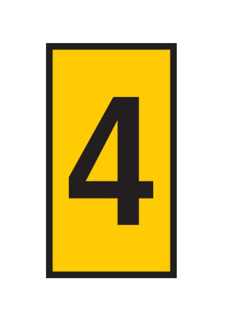 HellermannTyton WIC Snap On Clip On Cable Marker, Yellow, Pre-printed "4", 2.8 → 3.8mm Cable, 561-02644