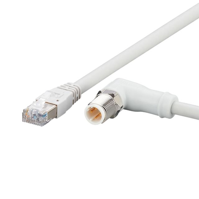 ifm electronicEVF, 5m Cat5e, Grey M12 to Male RJ45 Male, Shielded, Terminated MPPE Sheath