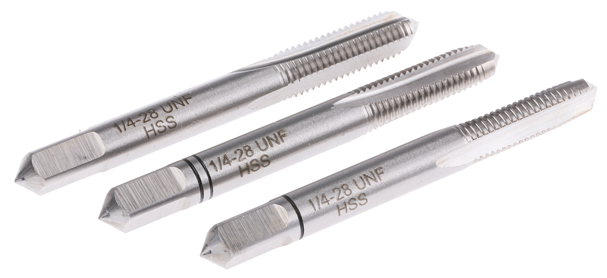 RS PRO Threading Tap HSS 1-Piece UNF Standard Hand Tap 1/4-28 UNF Thread